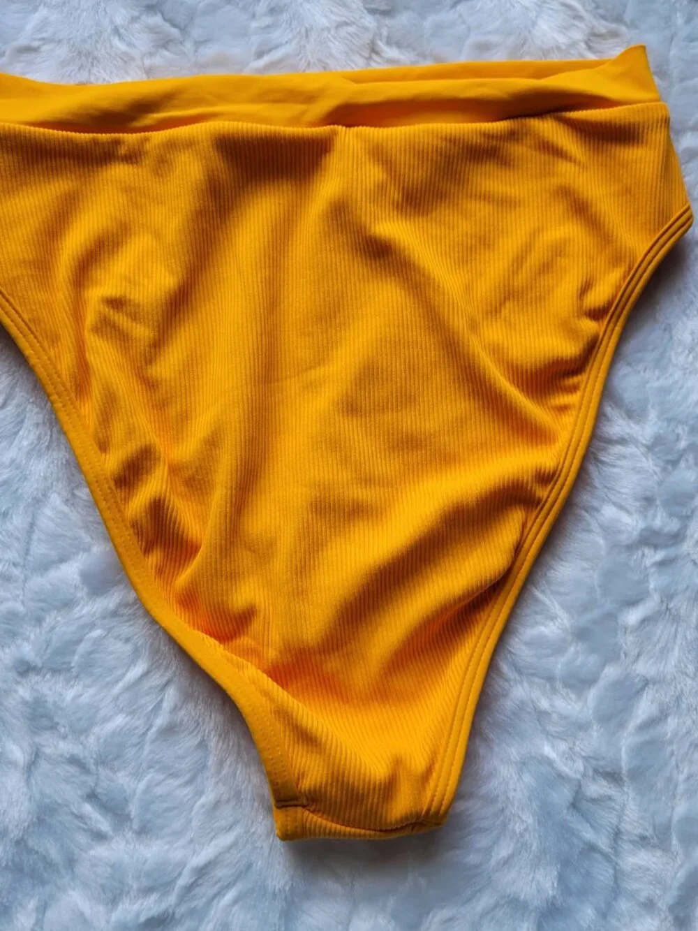 L*Space Bikini Bottom Women's Large Orange Frenchi Bitsy Ribbed Swimwear  NWT